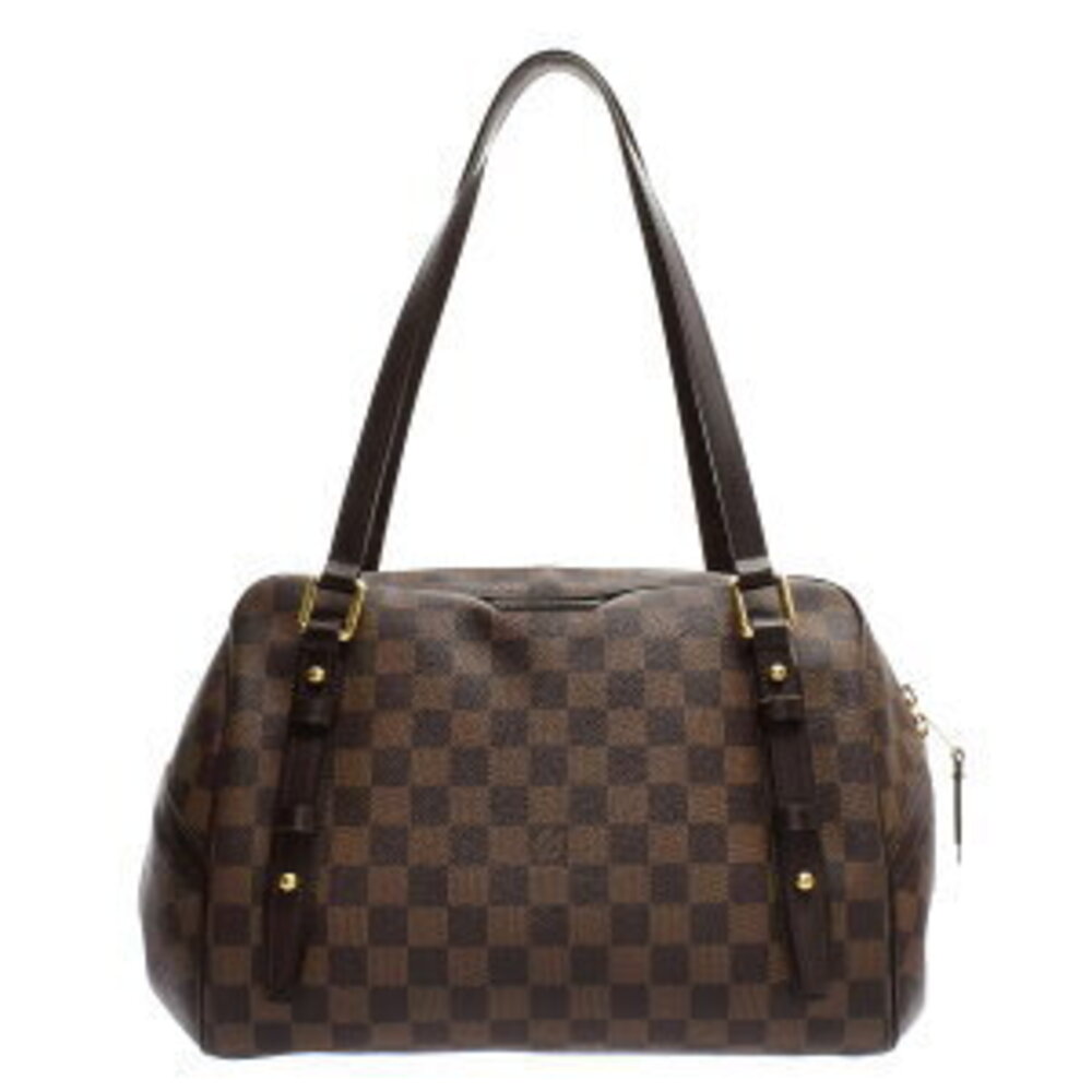 Louis Vuitton Damier Rivington Shoulder Tote Ebene Brown Canvas Handbag
